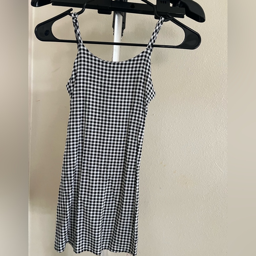 art class Black and White Gingham Kids Casual Dress